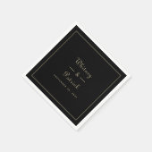 Elegant Wedding Gold Black Script Minimalist Chic Servet (Hoek)