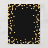 Elegant Wedding Gold Glitter Confetti Black Flyer (Achterkant)