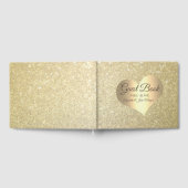 Elegant Wedding Gold Heart Glitter Bokeh Gastenboek (Volledig)