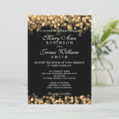 Elegant Wedding Gold Lights Kaart (Staand voorkant)