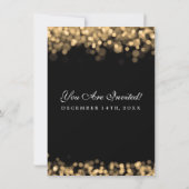 Elegant Wedding Gold Lights Kaart (Achterkant)