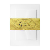 Elegant Wedding Gold Metallic Script-Initialen Uitnodigingen Wikkel (Voorkant Voorbeeld)