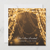 Elegant Wedding Gold String Lights Kaart (Achterkant)