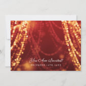 Elegant Wedding Gold String Lights Kaart (Achterkant)