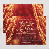 Elegant Wedding Gold String Lights Kaart (Voorkant / Achterkant)