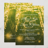 Elegant Wedding Gold String Lights Kaart (Voorkant / Achterkant)