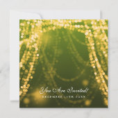 Elegant Wedding Gold String Lights Kaart (Achterkant)