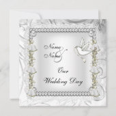 Elegant Wedding Gold White Dove Kaart (Voorkant)