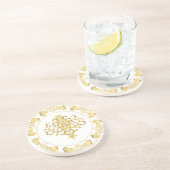 Elegant Wedding Goldish Table Party Onderzetter (Zijkant)