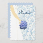 Elegant Wedding Gown Blue Reception Kaart (Voorkant / Achterkant)