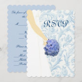 Elegant Wedding Gown Blue Response Kaart (Voorkant / Achterkant)
