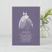 Elegant Wedding Gown Bridal Shower Invitations Kaart (Staand voorkant)