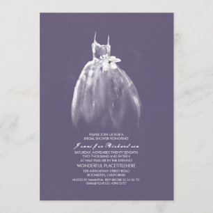 Elegant Wedding Gown Bridal Shower Invitations Kaart