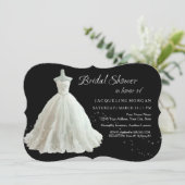 Elegant Wedding Gown Bridal Shower Kaart (Staand voorkant)
