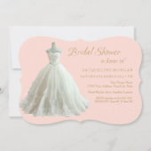 Elegant Wedding Gown Bridal Shower Kaart (Voorkant)