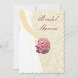 Elegant Wedding Gown Bridal Shower Kaart