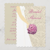 Elegant Wedding Gown Bridal Shower Kaart (Voorkant / Achterkant)