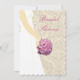 Elegant Wedding Gown Bridal Shower Kaart