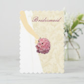 Elegant Wedding Gown Bridesmaid Kaart (Staand voorkant)