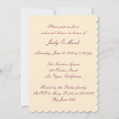 Elegant Wedding Gown Rehearsal Dinner Invitation Kaart (Achterkant)