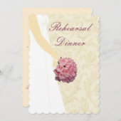 Elegant Wedding Gown Rehearsal Dinner Invitation Kaart (Voorkant / Achterkant)