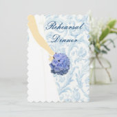 Elegant Wedding Gown Rehearsal Dinner Invitation Kaart (Staand voorkant)
