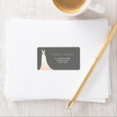 Elegant Wedding Gown Vrijgezellenfeest Adresetiket Etiket (Insitu)