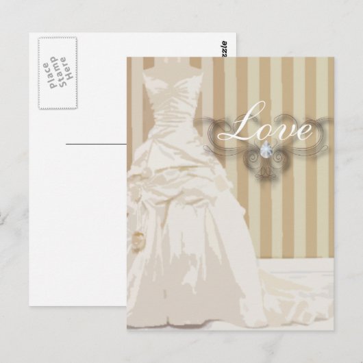 Elegant Wedding Gown Wedding Favor Briefkaart (Voorkant / Achterkant)