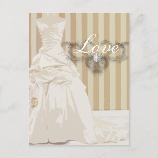Elegant Wedding Gown Wedding Favor Briefkaart (Voorkant)