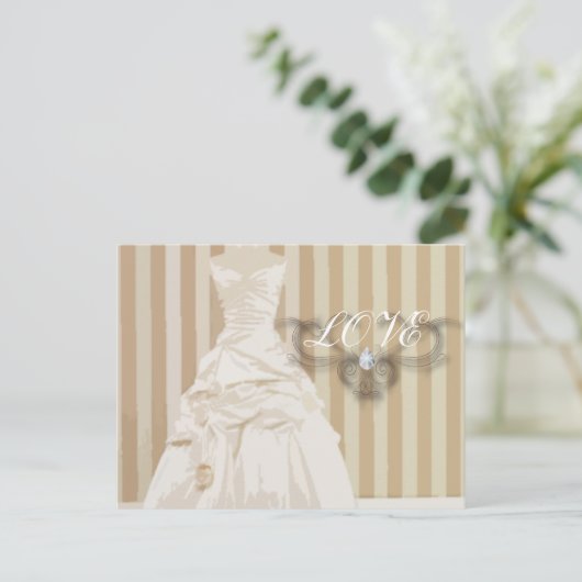 Elegant Wedding Gown Wedding Favor Briefkaart (Staand voorkant)