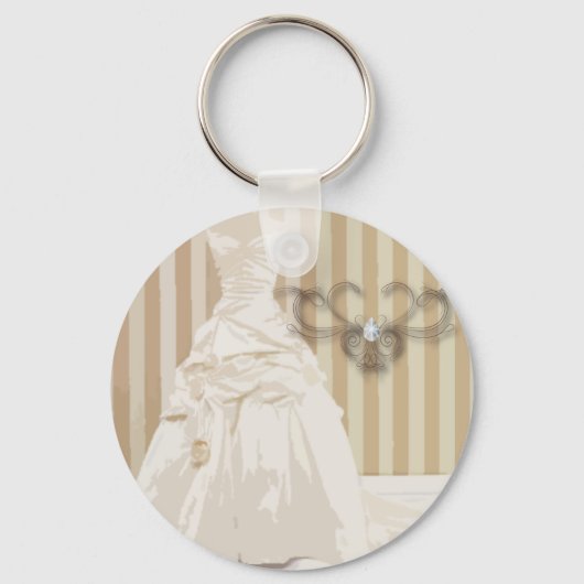 Elegant Wedding Gown Wedding Favor Sleutelhanger (Voorkant)