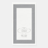 Elegant Wedding Gray White Mr & Mrs Chic Hearts Servet (Voorkant)