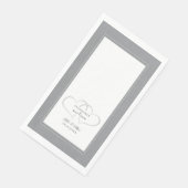 Elegant Wedding Gray White Mr & Mrs Chic Hearts Servet (Hoek)