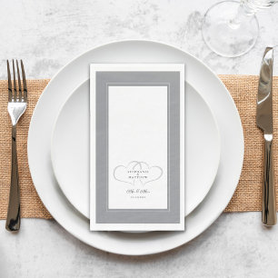 Elegant Wedding Gray White Mr & Mrs Chic Hearts Servet