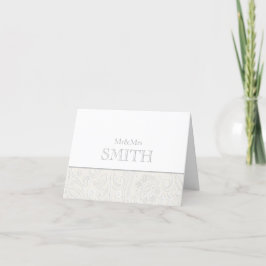 Elegant Wedding Gray White Specialiseerde Mr & Mrs Bedankkaart