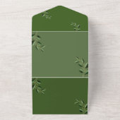 Elegant Wedding Green Foliage Foto Save the Date All In One Uitnodiging (Buitenkant)
