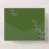 Elegant Wedding Green Foliage Foto Save the Date All In One Uitnodiging (Achterkant)