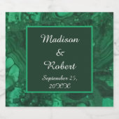 Elegant Wedding Green Marged Gemstone Bier Etiket (Enkel label)