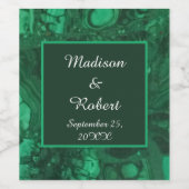 Elegant Wedding Green Marged Gemstone Wijn Etiket (Enkel label)