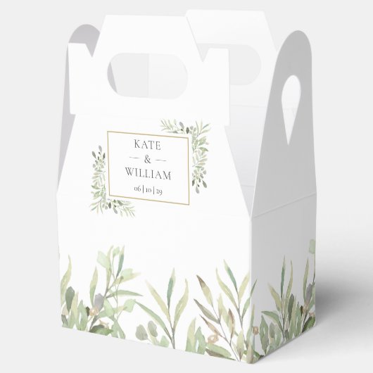 Elegant Wedding Greenery Leaves Bedankdoosjes (Geopend)