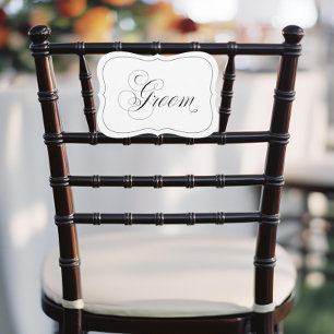 Elegant Wedding Groom Sign. die Black Border Kaart