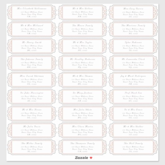 Elegant Wedding Guest Adresetiketten Sticker (Vel)