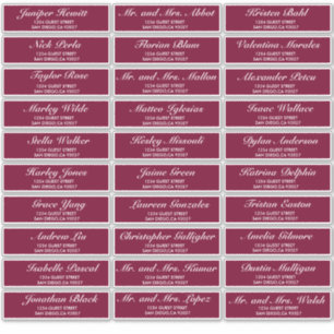 Elegant Wedding Guest Adresetiketten Sticker