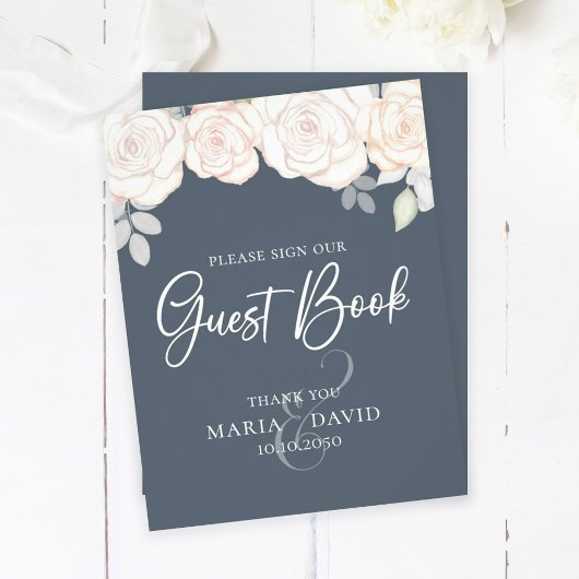 Elegant Wedding Guest Book Sign Dusty Grey Flyer