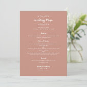 Elegant Wedding Guest Calligraphy Roos Gold Dinner Menu (Staand voorkant)