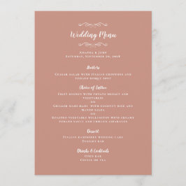 Elegant Wedding Guest Calligraphy Roos Gold Dinner Menu