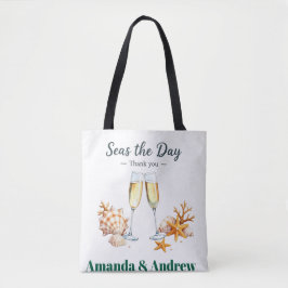 Elegant Wedding Guest Favor Bridal Shower keepsake Tote Bag