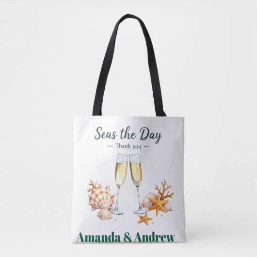 Elegant Wedding Guest Favor Bridal Shower keepsake Tote Bag (Voorkant)