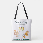 Elegant Wedding Guest Favor Bridal Shower keepsake Tote Bag (Achterkant)