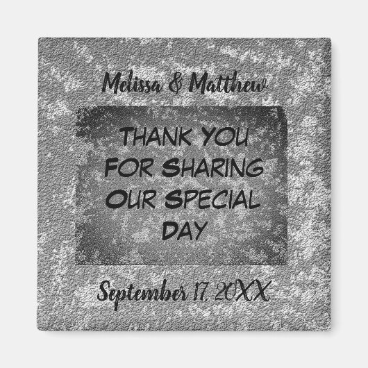 Elegant Wedding Guest gemarmerd Bedankt Magneet (Voorkant)